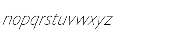 Nocturne Sans Thin Italic Font LOWERCASE
