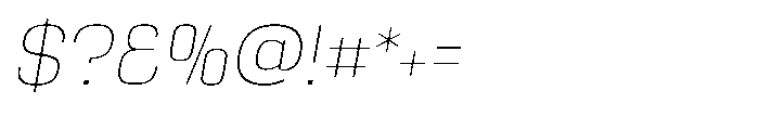 Noda Small Thin Italic Font OTHER CHARS