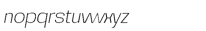 Noda Small Ultra Light Italic Font LOWERCASE