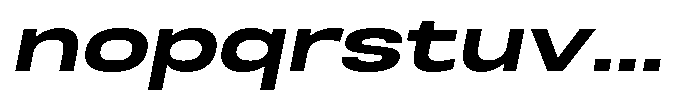 Nope Extra Bold Expanded Italic Font LOWERCASE
