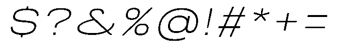 Nope Extra Light Wide Italic Font OTHER CHARS