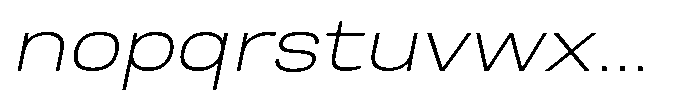 Nope Extra Light Wide Italic Font LOWERCASE