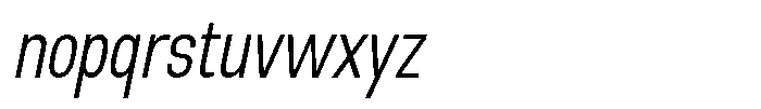 Nope Light Condensed Italic Font LOWERCASE