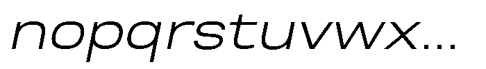 Nope Light Wide Italic Font LOWERCASE