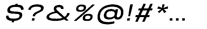 Nope Medium Wide Italic Font OTHER CHARS