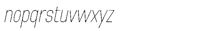 Nope Thin Condensed Italic Font LOWERCASE