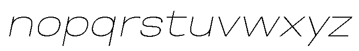 Nope Thin Wide Italic Font LOWERCASE