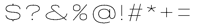 Nope Thin Wide Font OTHER CHARS