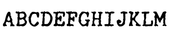 NorB Type Writer Roughen Regular Font UPPERCASE