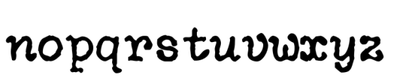 NorB Type Writer Roughen Regular Font LOWERCASE
