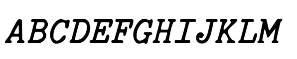 NorB TypeWriter Italic Font UPPERCASE