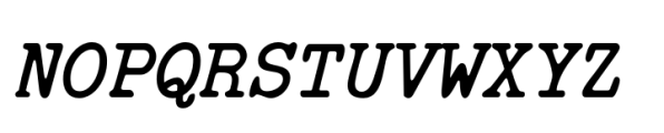 NorB TypeWriter Italic Font UPPERCASE