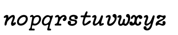 NorB TypeWriter Italic Font LOWERCASE