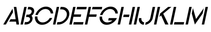 North End Stencil Oblique Font UPPERCASE