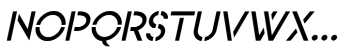 North End Stencil Oblique Font UPPERCASE