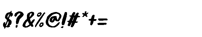 Not Quite Zen Brush Italic Font OTHER CHARS