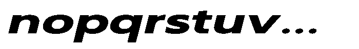 Nothern Sans Nothern Contrast Extra Expanded Italic Font LOWERCASE