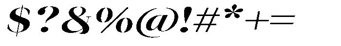 Novalux Bold Extra Exp Italic Font OTHER CHARS