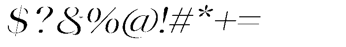 Novalux Expanded Italic Font OTHER CHARS