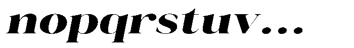 Novalux Extra Bold Extra Exp Italic Font LOWERCASE