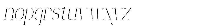 Novalux Extra Light Extra Condensed Italic Font LOWERCASE