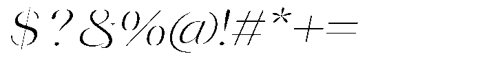 Novalux Light Expanded Italic Font OTHER CHARS