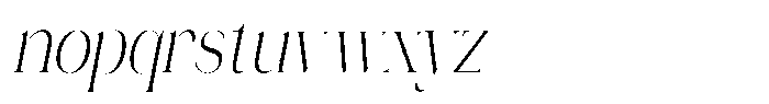 Novalux Light Extra Condensed Italic Font LOWERCASE