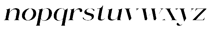Novalux Medium Expanded Italic Font LOWERCASE