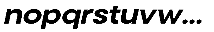 Noverion Sans Bold Slanted Expanded Font LOWERCASE