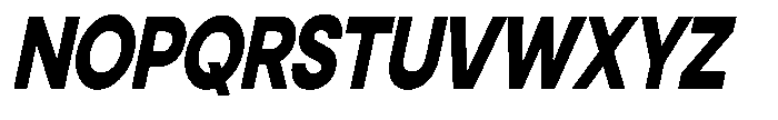 Noverion Sans Extra Bold Slanted Condensed Font UPPERCASE