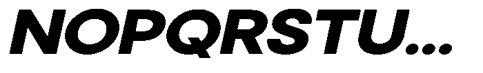 Noverion Sans Extra Bold Slanted Expanded Font UPPERCASE