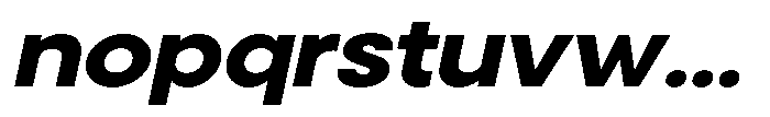 Noverion Sans Extra Bold Slanted Expanded Font LOWERCASE