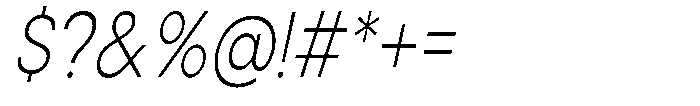 Noverion Sans Extra Light Slanted Condensed Font OTHER CHARS