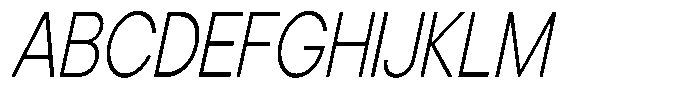 Noverion Sans Extra Light Slanted Condensed Font UPPERCASE