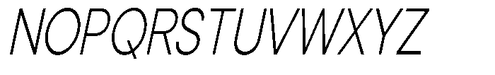 Noverion Sans Extra Light Slanted Condensed Font UPPERCASE