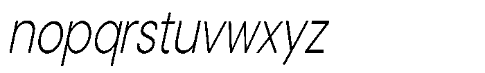 Noverion Sans Extra Light Slanted Condensed Font LOWERCASE