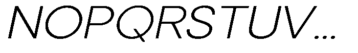 Noverion Sans Extra Light Slanted Expanded Font UPPERCASE