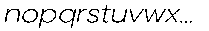 Noverion Sans Extra Light Slanted Expanded Font LOWERCASE