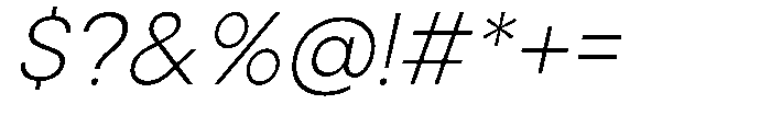 Noverion Sans Extra Light Slanted Font OTHER CHARS