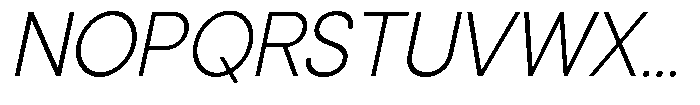 Noverion Sans Extra Light Slanted Font UPPERCASE