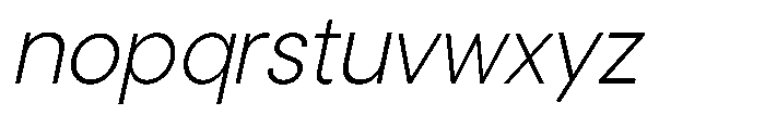 Noverion Sans Extra Light Slanted Font LOWERCASE