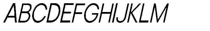 Noverion Sans Light Slanted Condensed Font UPPERCASE