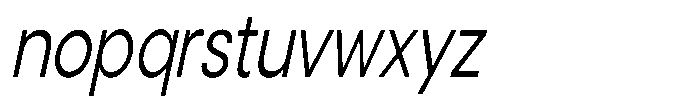 Noverion Sans Light Slanted Condensed Font LOWERCASE