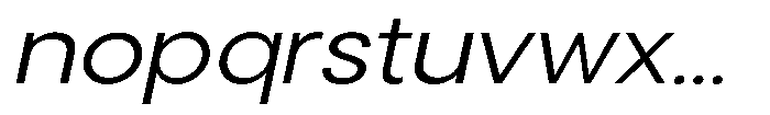 Noverion Sans Light Slanted Expanded Font LOWERCASE
