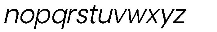 Noverion Sans Light Slanted Font LOWERCASE