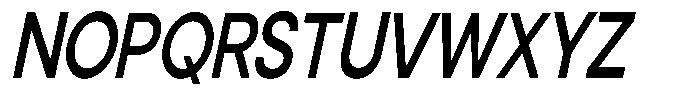 Noverion Sans Medium Slanted Condensed Font UPPERCASE