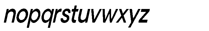Noverion Sans Medium Slanted Condensed Font LOWERCASE