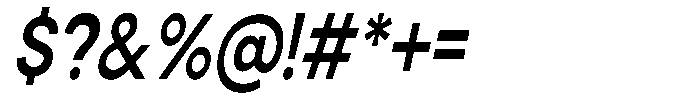 Noverion Sans Semi Bold Slanted Condensed Font OTHER CHARS