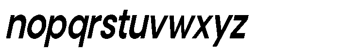 Noverion Sans Semi Bold Slanted Condensed Font LOWERCASE