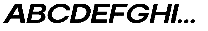 Noverion Sans Semi Bold Slanted Expanded Font UPPERCASE